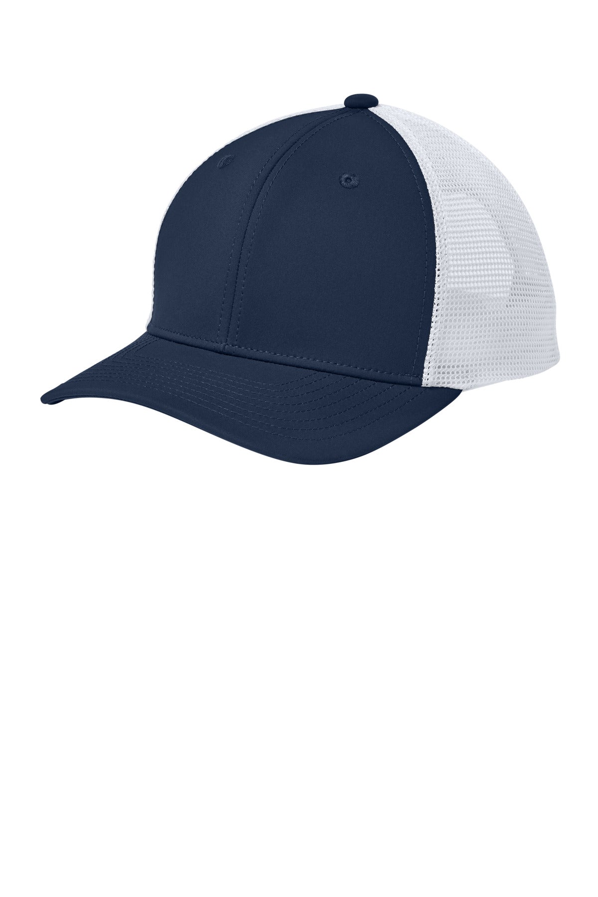 Custom True Navy/ White Club Trucker Cap STC46, personalized by SanCanDo Swag in Argyle, TX