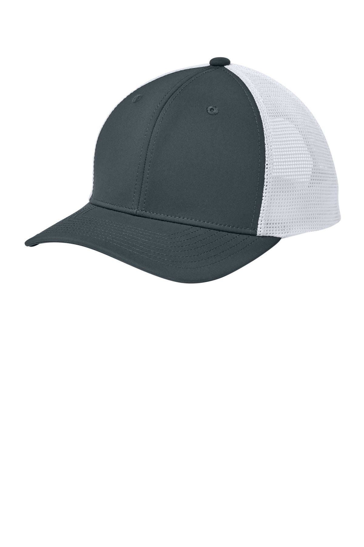 Custom Iron Grey/ White Club Trucker Cap STC46, personalized by SanCanDo Swag in Argyle, TX