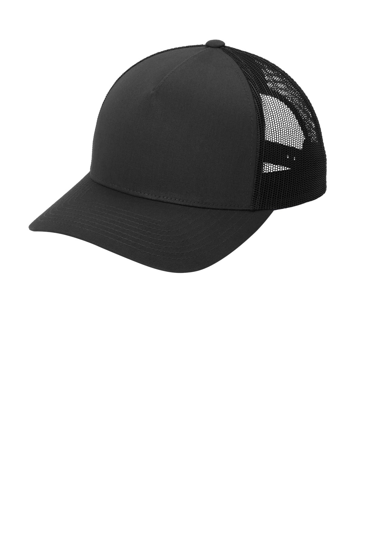 Custom Black/ Black YP Classics Retro Trucker 5-Panel Cap STC54, personalized by SanCanDo Swag in Argyle, TX