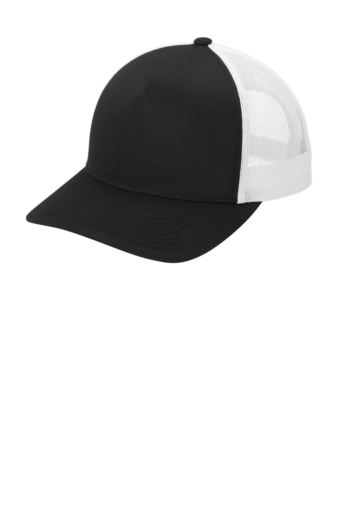 Custom Black/ White YP Classics Retro Trucker 5-Panel Cap STC54, personalized by SanCanDo Swag in Argyle, TX