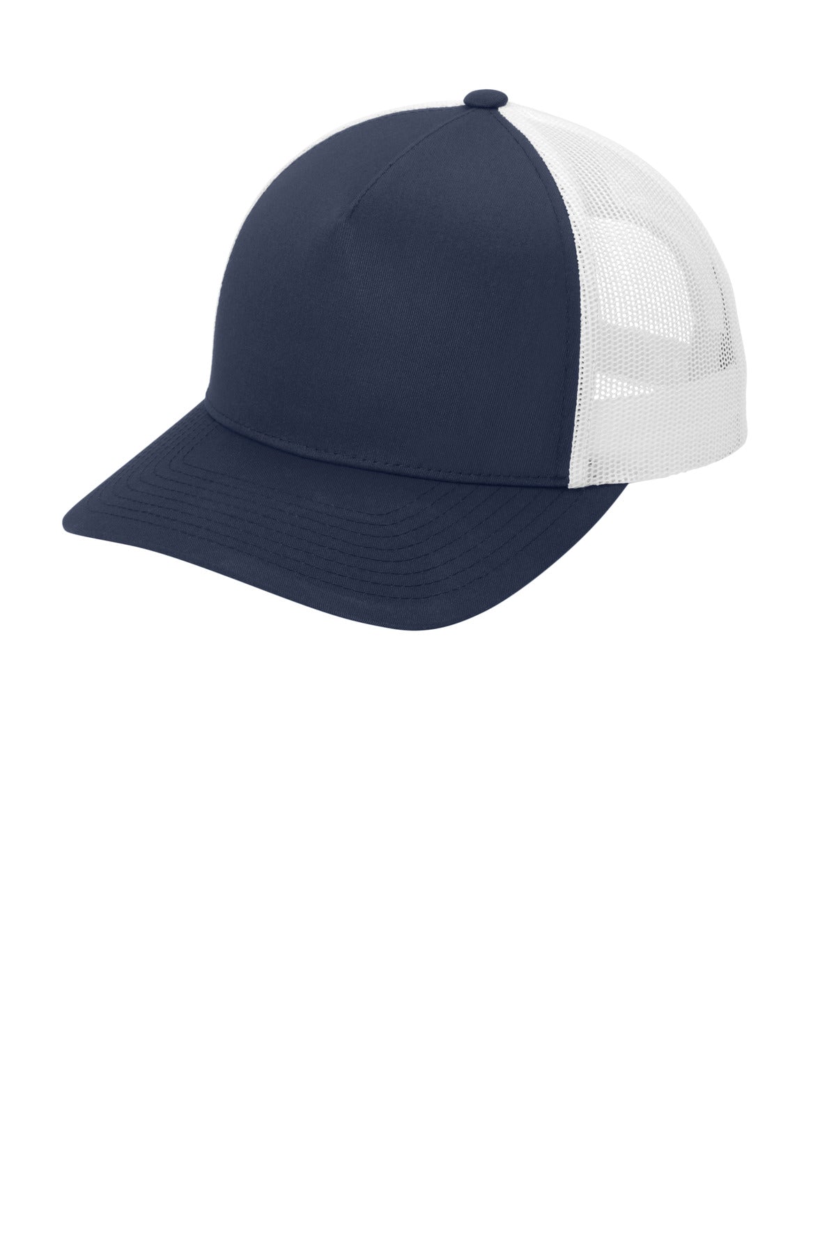 Custom True Navy/ White YP Classics Retro Trucker 5-Panel Cap STC54, personalized by SanCanDo Swag in Argyle, TX