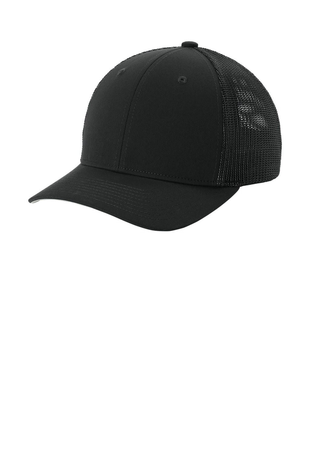 Custom Black/ Black Stretch-Tek Mesh Back Cap STC60, personalized by SanCanDo Swag in Argyle, TX