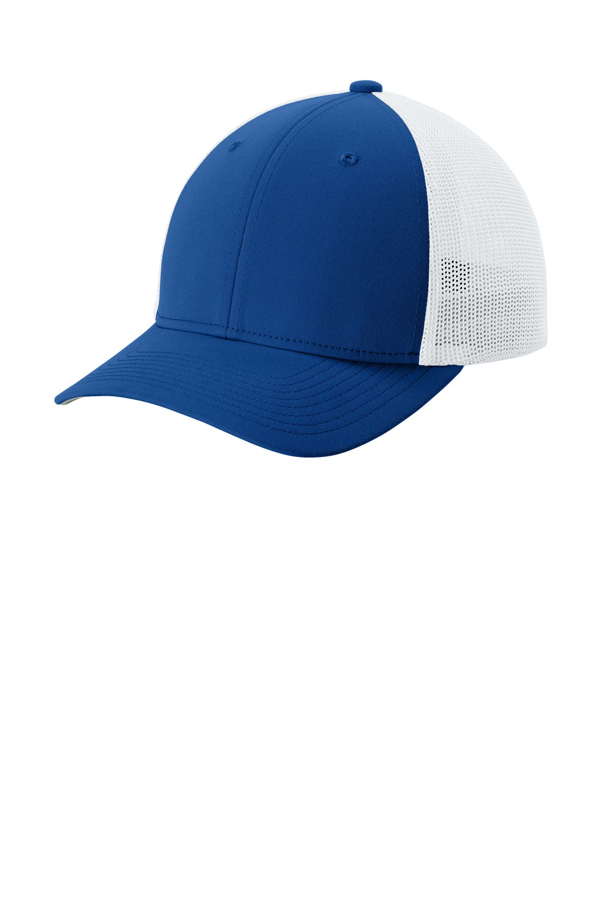 Custom True Royal/ White Stretch-Tek Mesh Back Cap STC60, personalized by SanCanDo Swag in Argyle, TX
