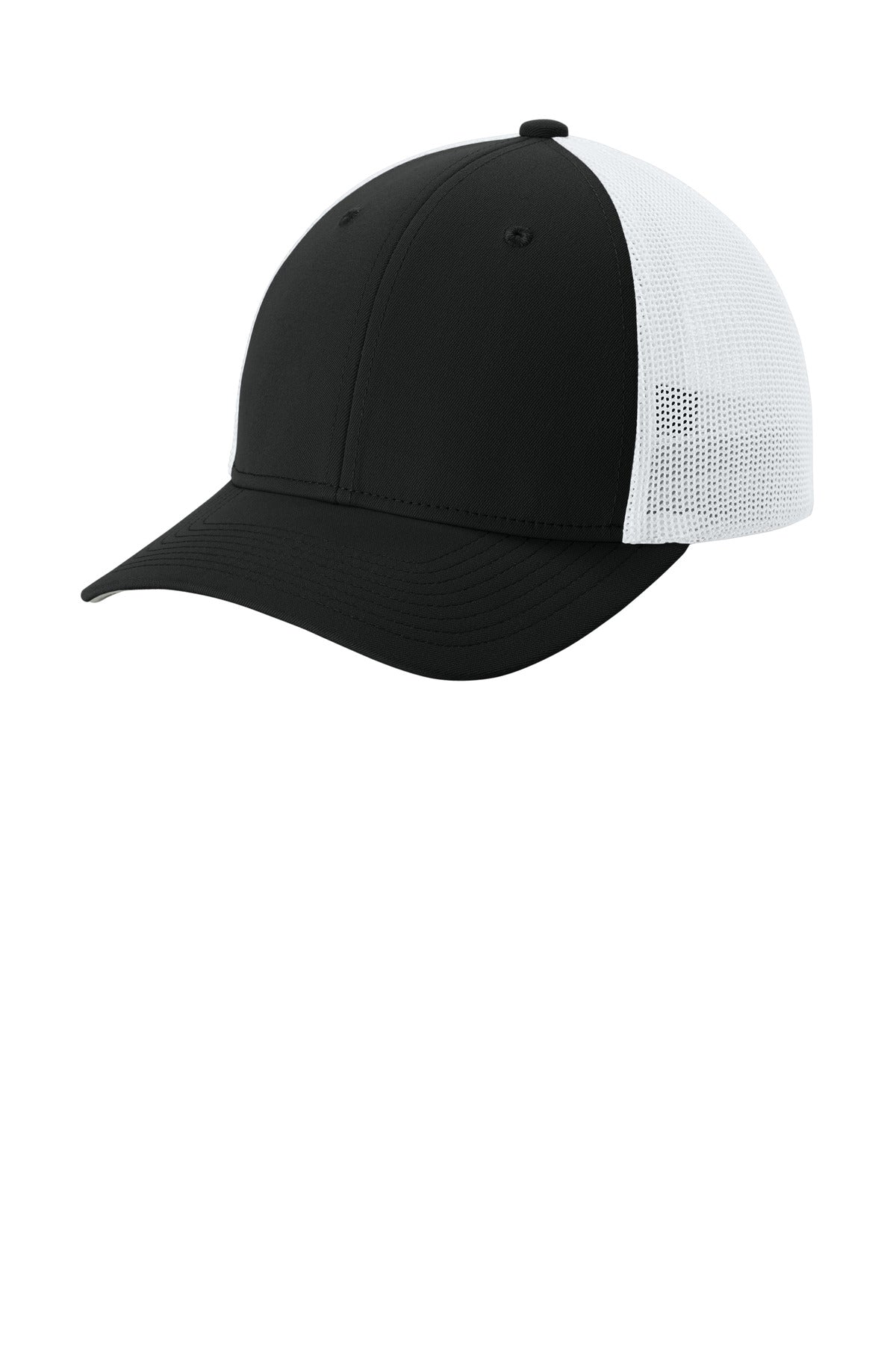Custom Black/ White Stretch-Tek Mesh Back Cap STC60, personalized by SanCanDo Swag in Argyle, TX