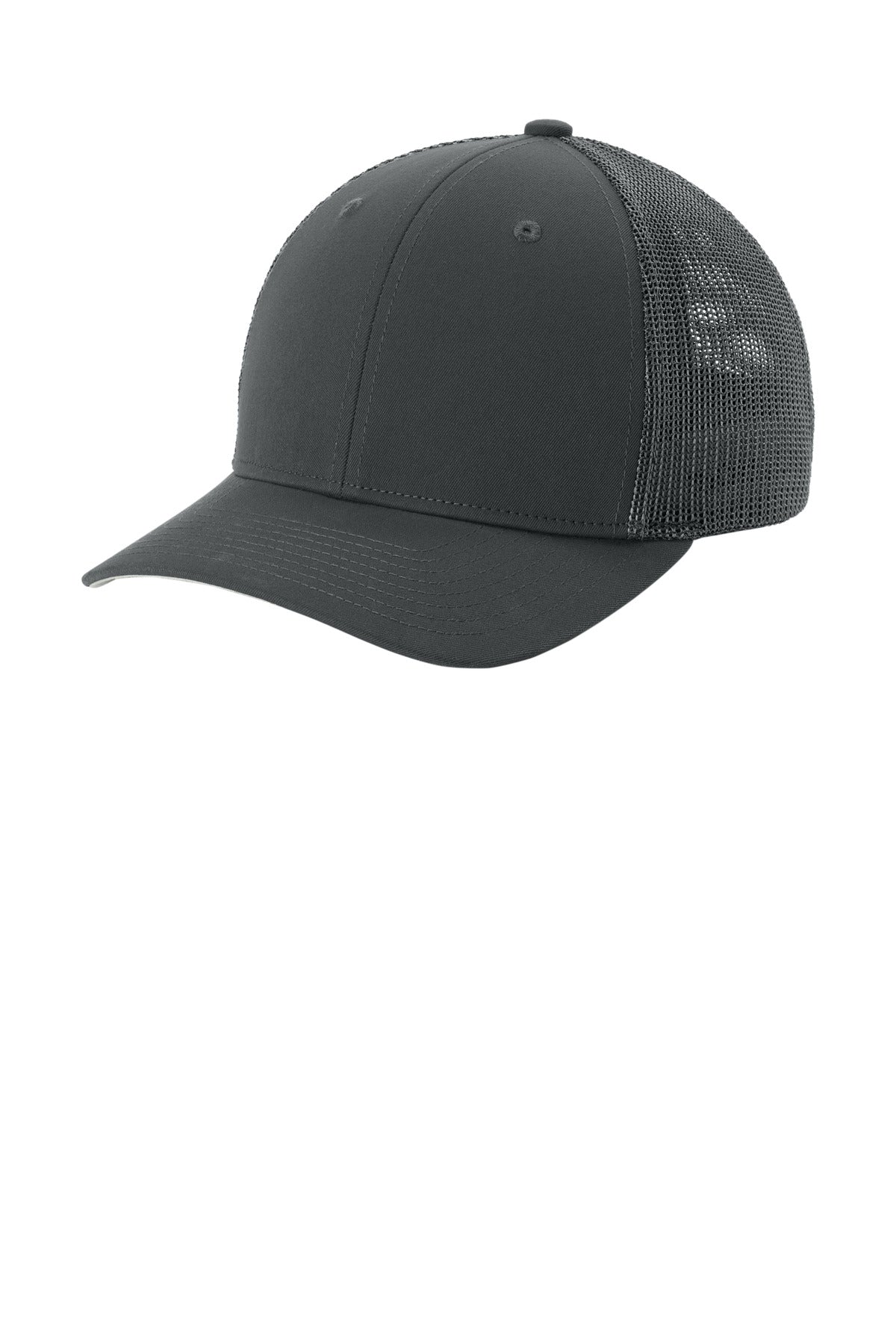 Custom Iron Grey/ Iron Grey Stretch-Tek Mesh Back Cap STC60, personalized by SanCanDo Swag in Argyle, TX