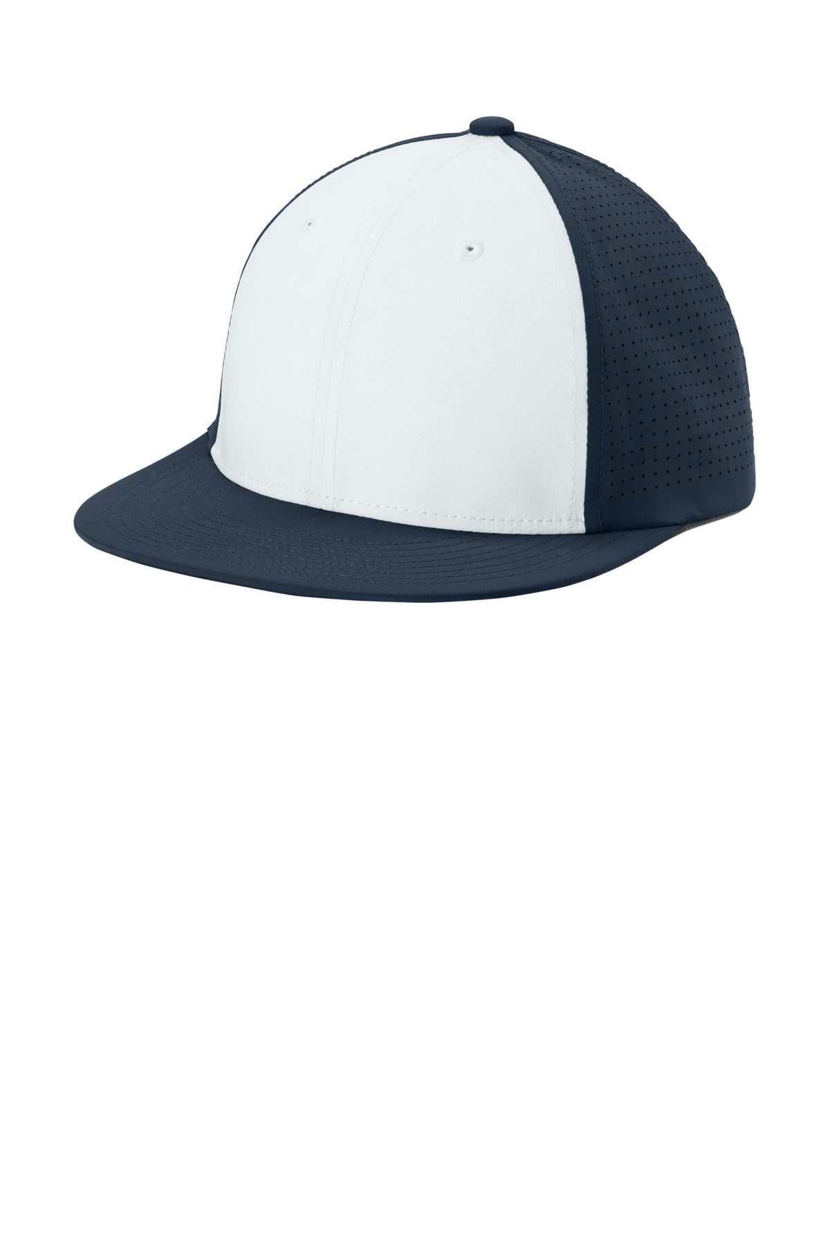 Custom White/ True Navy/ True Navy Pro-Cut Stretch-Tek Cap STC64, personalized by SanCanDo Swag in Argyle, TX