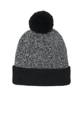 Custom Black/ Silver Halftime Heather Pom Beanie STC68, personalized by SanCanDo Swag in Argyle, TX