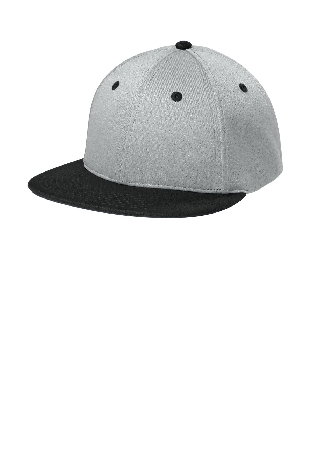 Custom Silver/ Black/ Silver Impact Mesh Stretch-Tek Cap STC70, personalized by SanCanDo Swag in Argyle, TX