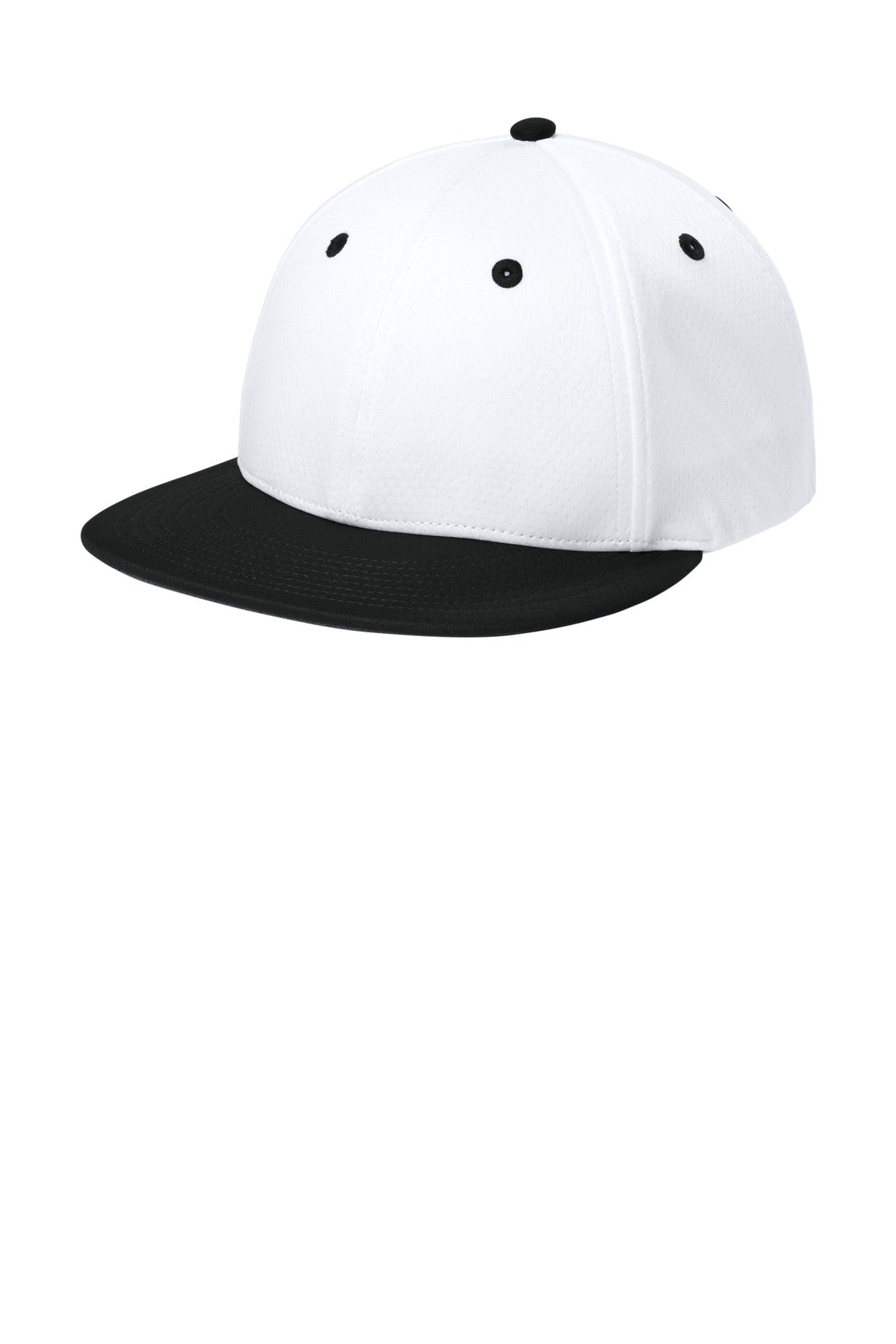 Custom White/ Black/ White Impact Mesh Stretch-Tek Cap STC70, personalized by SanCanDo Swag in Argyle, TX