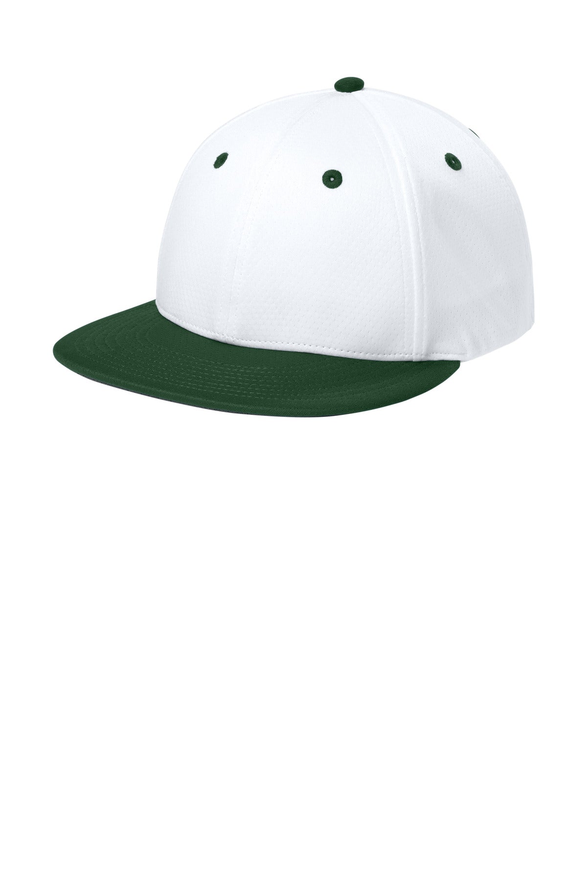 Custom White/ Forest Green/ White Impact Mesh Stretch-Tek Cap STC70, personalized by SanCanDo Swag in Argyle, TX