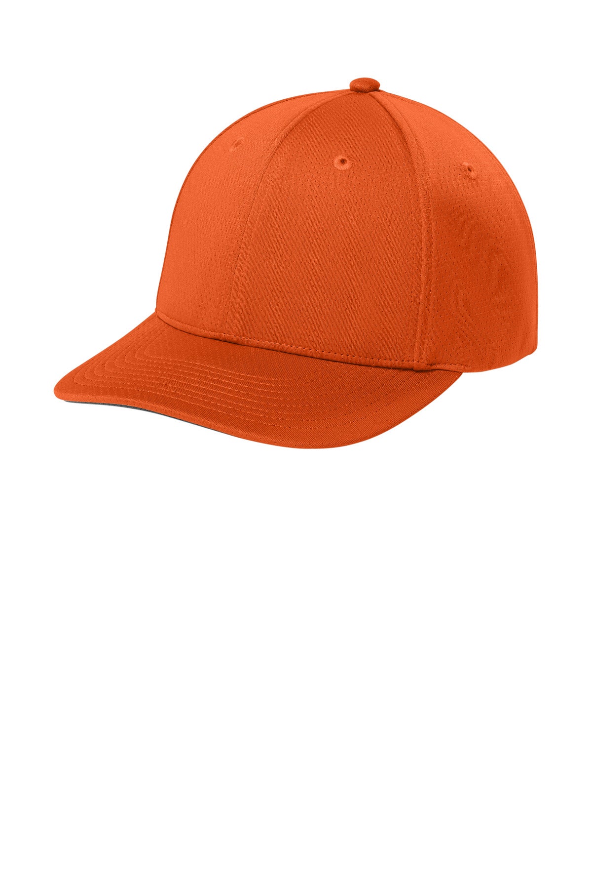Custom Deep Orange Impact Mesh Stretch-Tek Adjustable Cap STC71, personalized by SanCanDo Swag in Argyle, TX