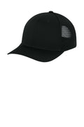 Custom Black/ Black Stretch-Tek Snapback Trucker Cap STC74, personalized by SanCanDo Swag in Argyle, TX