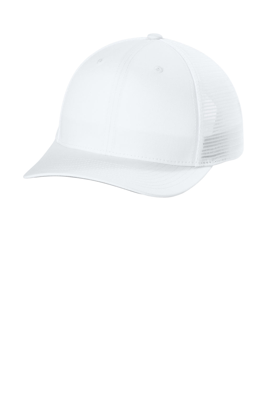 Custom White/ White Stretch-Tek Snapback Trucker Cap STC74, personalized by SanCanDo Swag in Argyle, TX