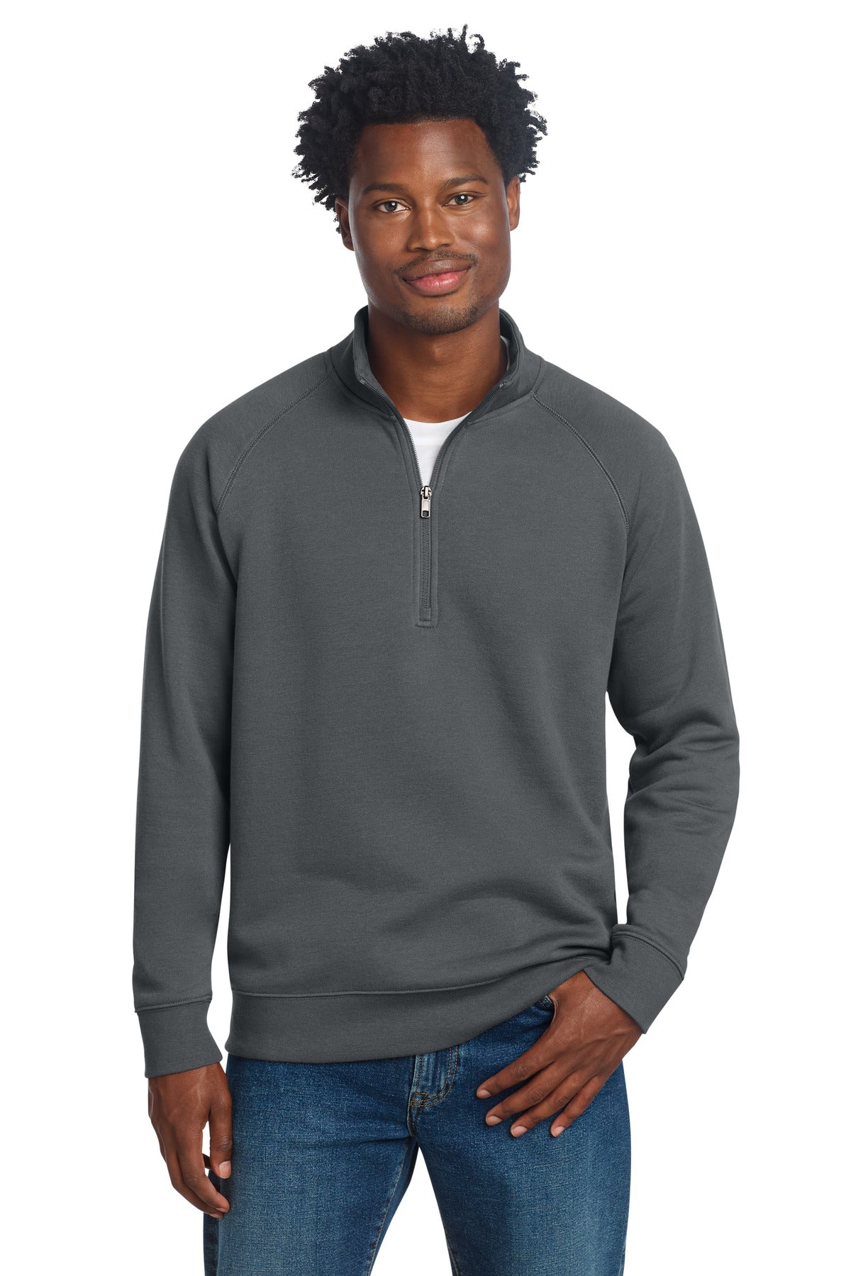 Custom Dark Smoke Grey Drive Fleece 1/4-Zip Pullover STF202, personalized by SanCanDo Swag in Argyle, TX