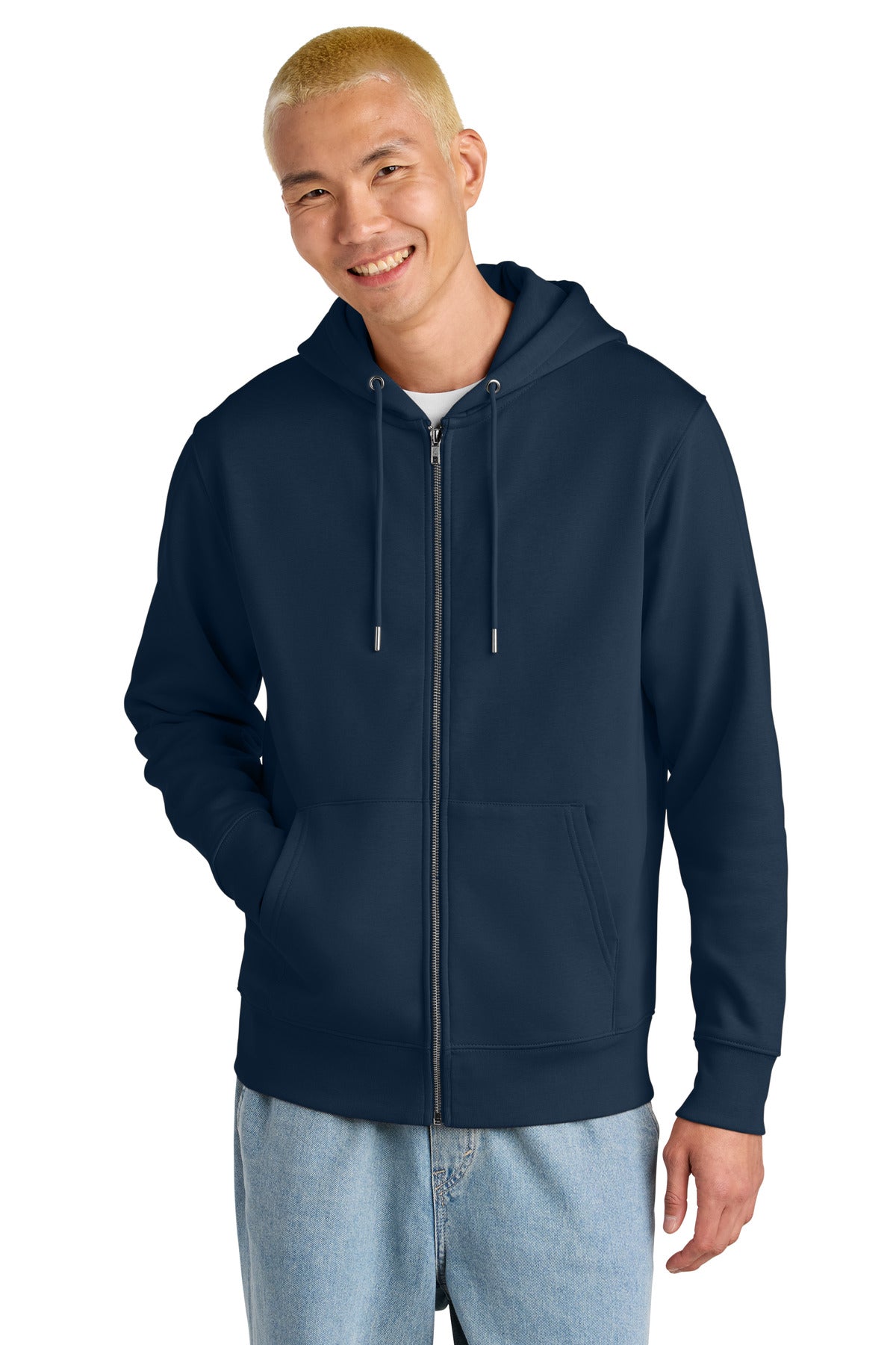 Custom French Navy Unisex Cultivator 2.0 Full-Zip Hoodie SXU005, personalized by SanCanDo Swag in Argyle, TX