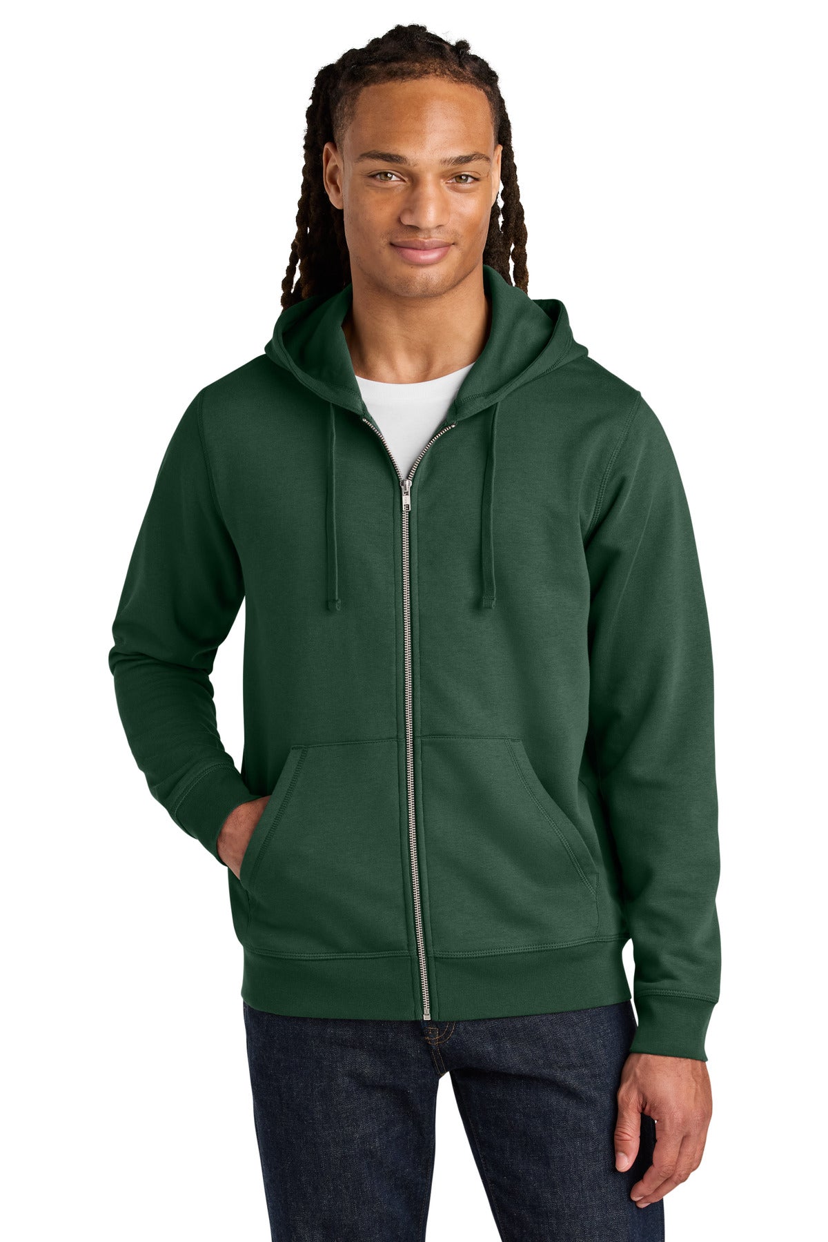 Custom Bottle Green Unisex Mixer Full-Zip Hoodie SXU011, personalized by SanCanDo Swag in Argyle, TX