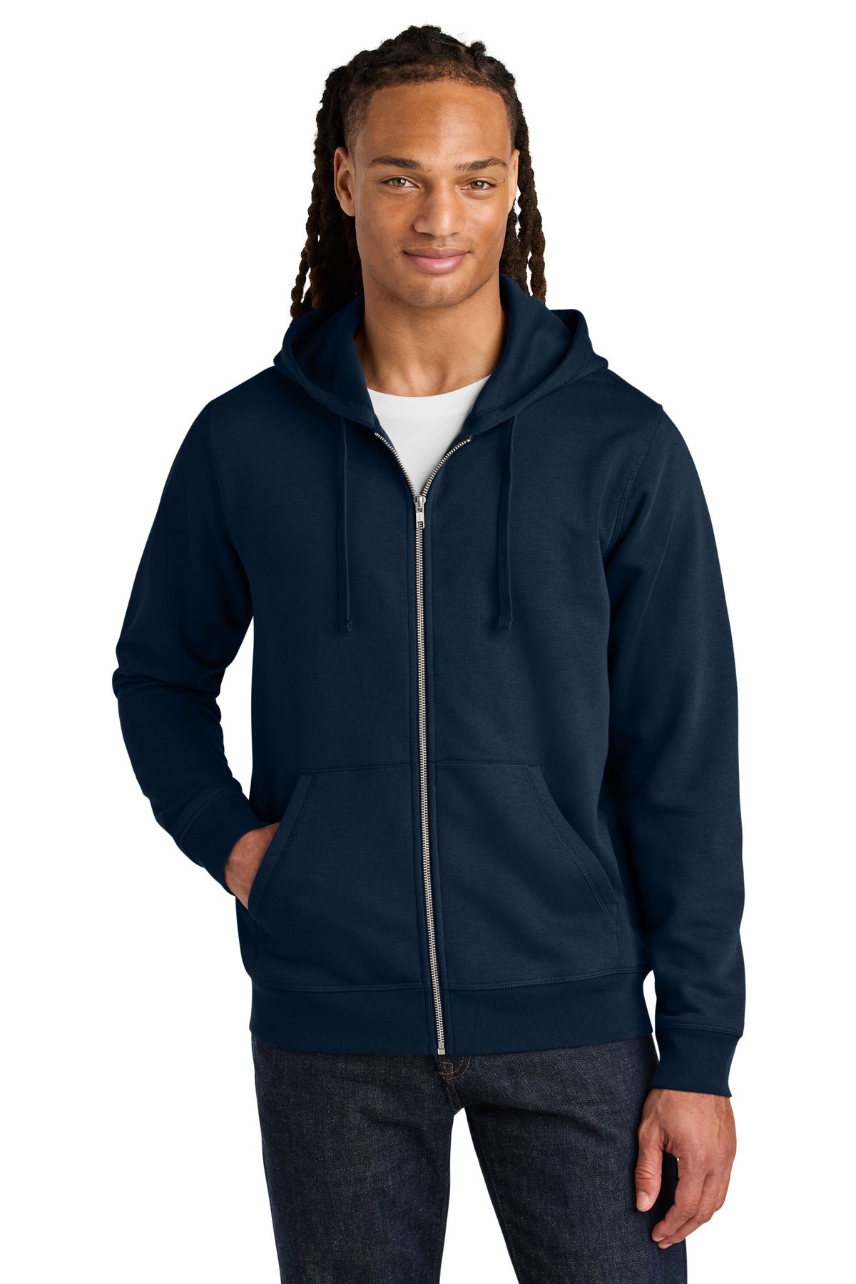Custom French Navy Unisex Mixer Full-Zip Hoodie SXU011, personalized by SanCanDo Swag in Argyle, TX