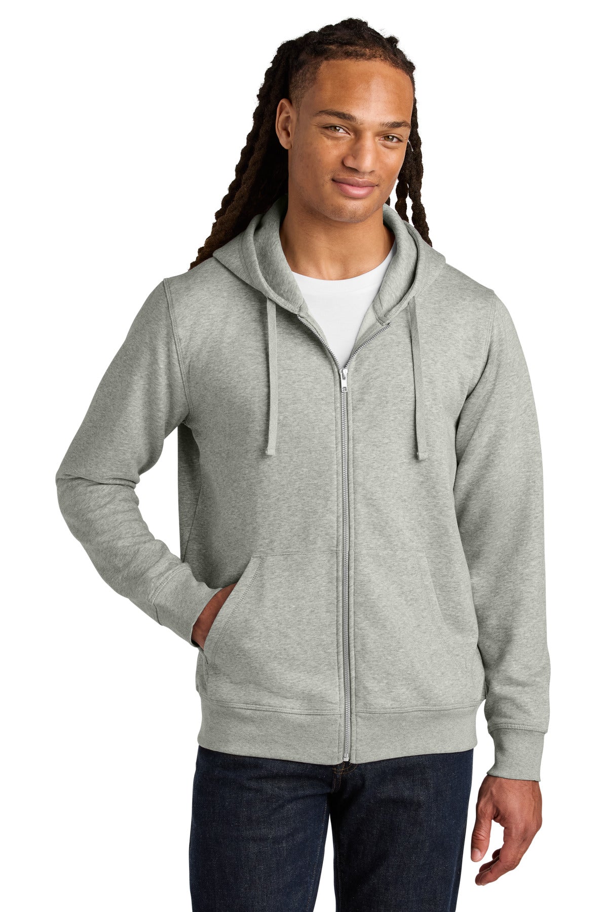 Custom Heather Grey Unisex Mixer Full-Zip Hoodie SXU011, personalized by SanCanDo Swag in Argyle, TX
