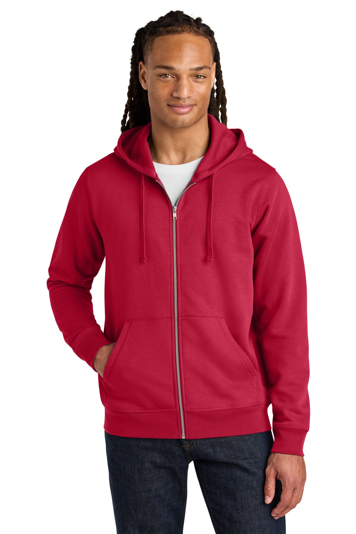 Custom Red Unisex Mixer Full-Zip Hoodie SXU011, personalized by SanCanDo Swag in Argyle, TX