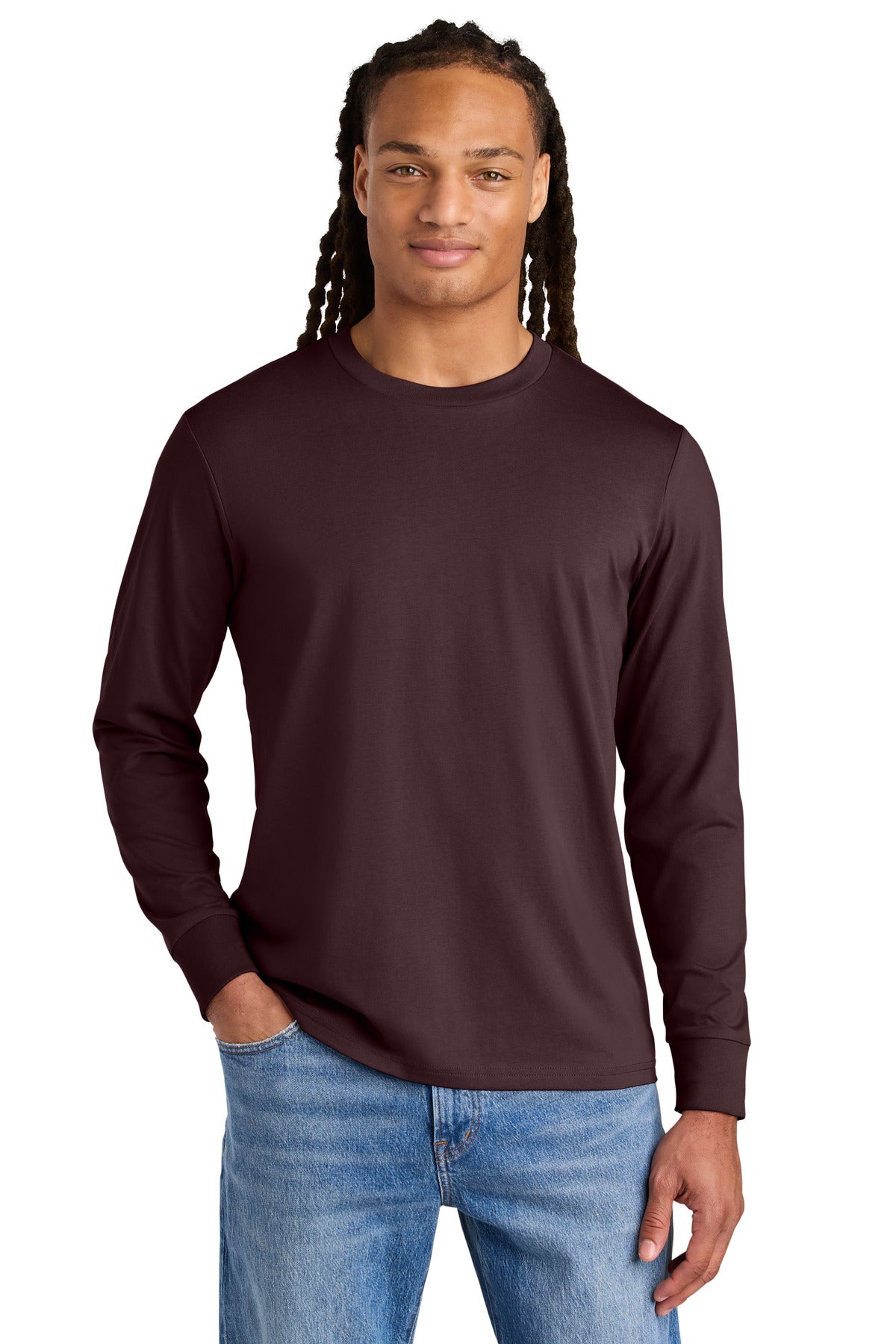 Custom Red Brown Unisex Creator 2.0 Long Sleeve Tee SXU022, personalized by SanCanDo Swag in Argyle, TX