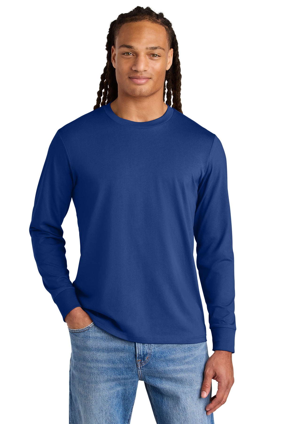 Custom Worker Blue Unisex Creator 2.0 Long Sleeve Tee SXU022, personalized by SanCanDo Swag in Argyle, TX