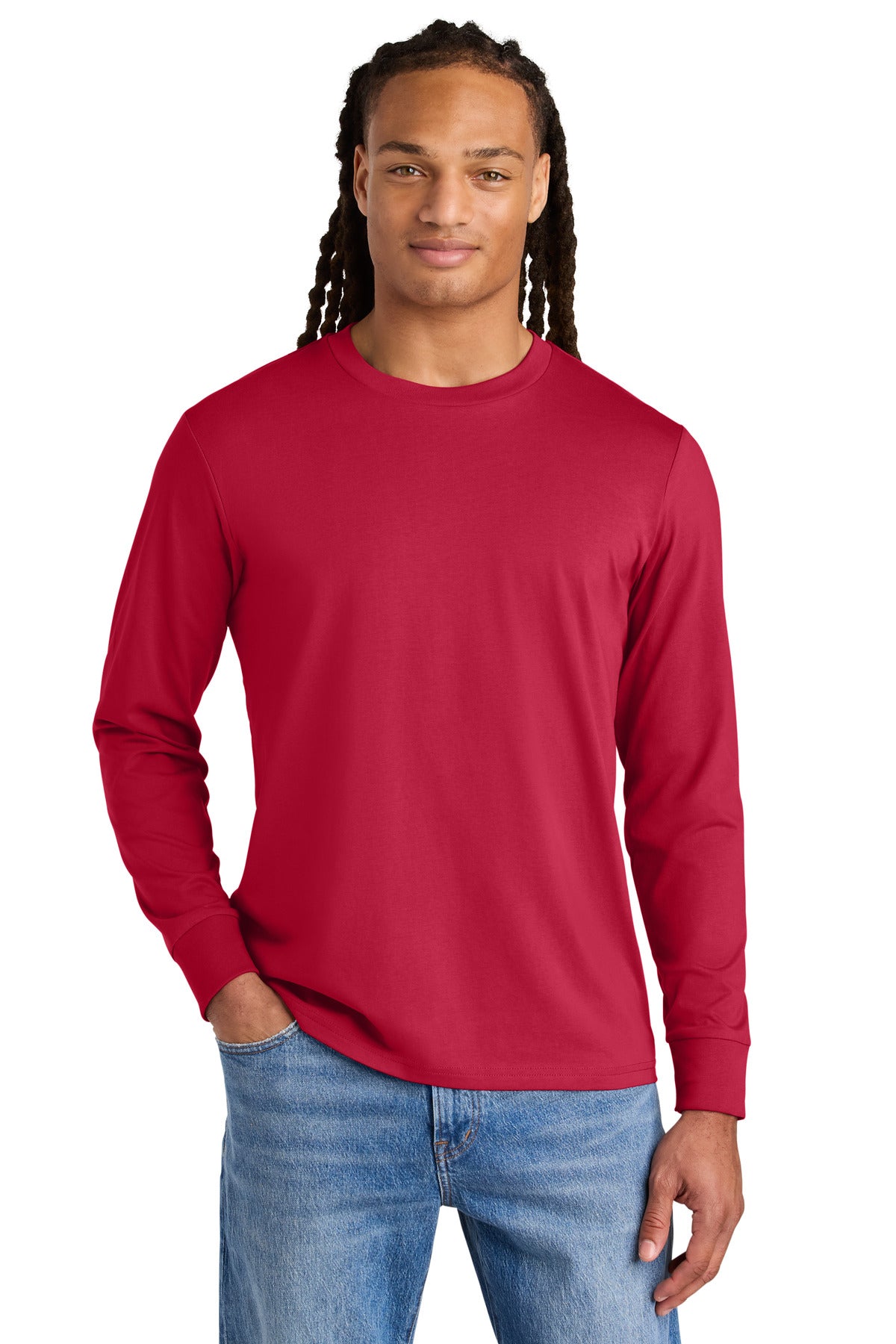 Custom Red Unisex Creator 2.0 Long Sleeve Tee SXU022, personalized by SanCanDo Swag in Argyle, TX