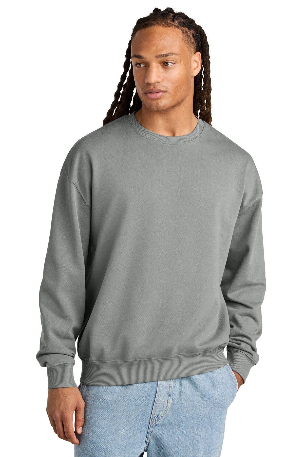 Custom Misty Grey Unisex Ledger Dry Crewneck SXU029, personalized by SanCanDo Swag in Argyle, TX