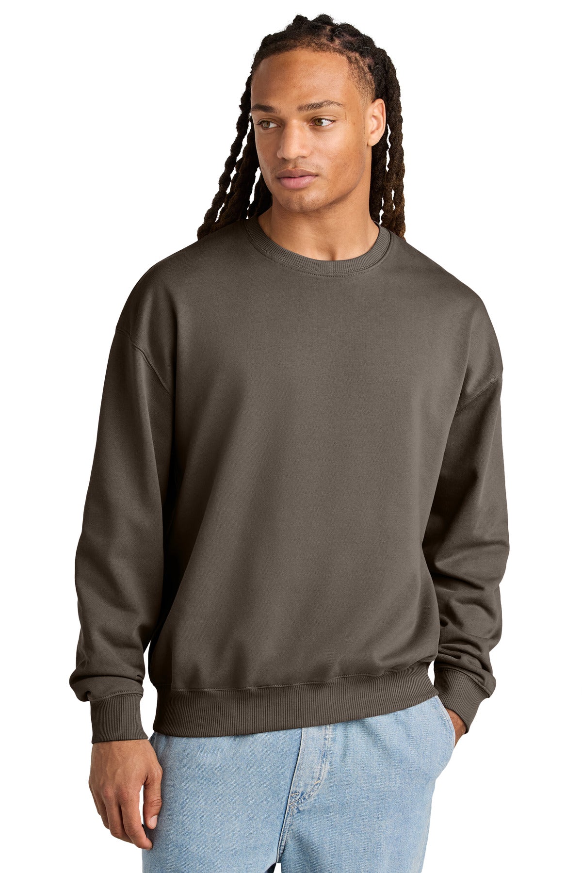 Custom Mocha Unisex Ledger Dry Crewneck SXU029, personalized by SanCanDo Swag in Argyle, TX