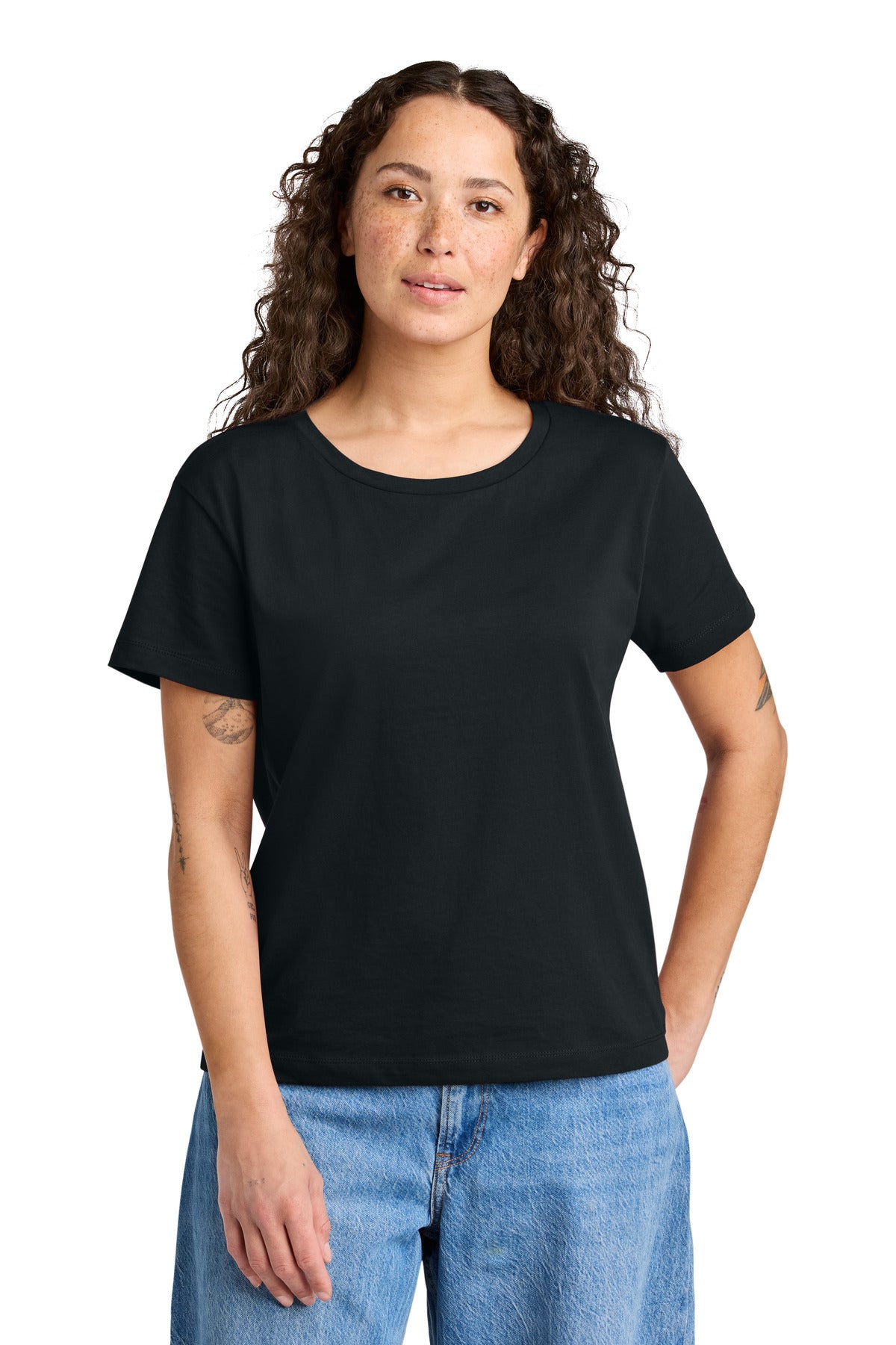 Custom Black Women's Stella Serena Scoop Neck Tee SXW008, personalized by SanCanDo Swag in Argyle, TX