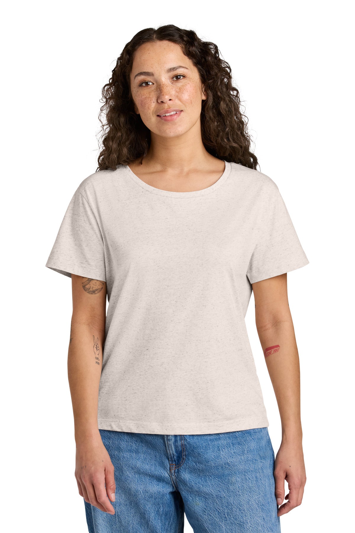 Custom Eco Heather Women's Stella Serena Scoop Neck Tee SXW008, personalized by SanCanDo Swag in Argyle, TX