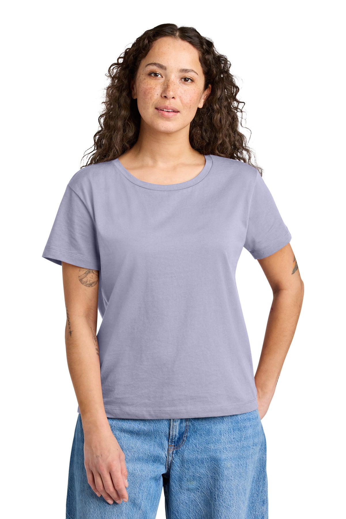 Custom Lavender Women's Stella Serena Scoop Neck Tee SXW008, personalized by SanCanDo Swag in Argyle, TX