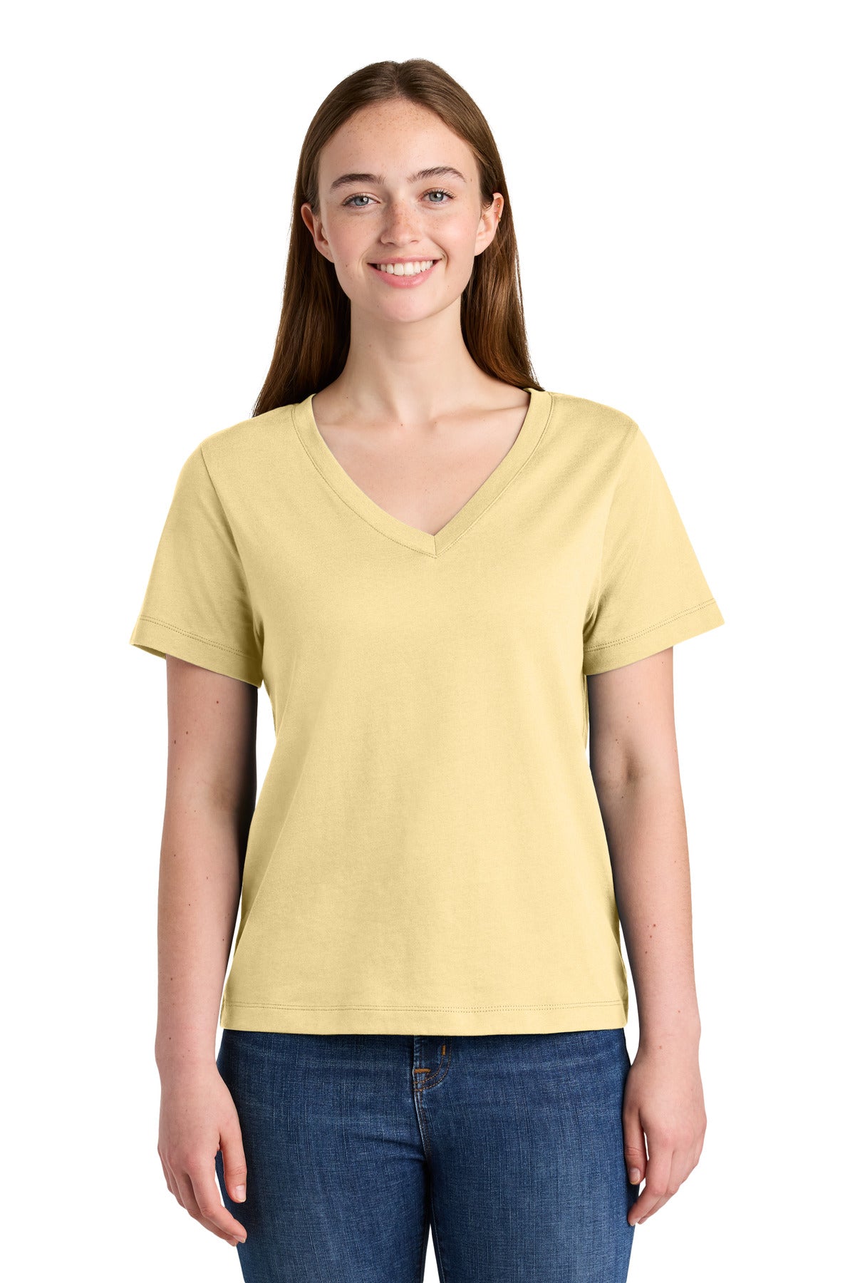 Custom Butter Women's Stella Isla V-Neck Tee SXW032, personalized by SanCanDo Swag in Argyle, TX
