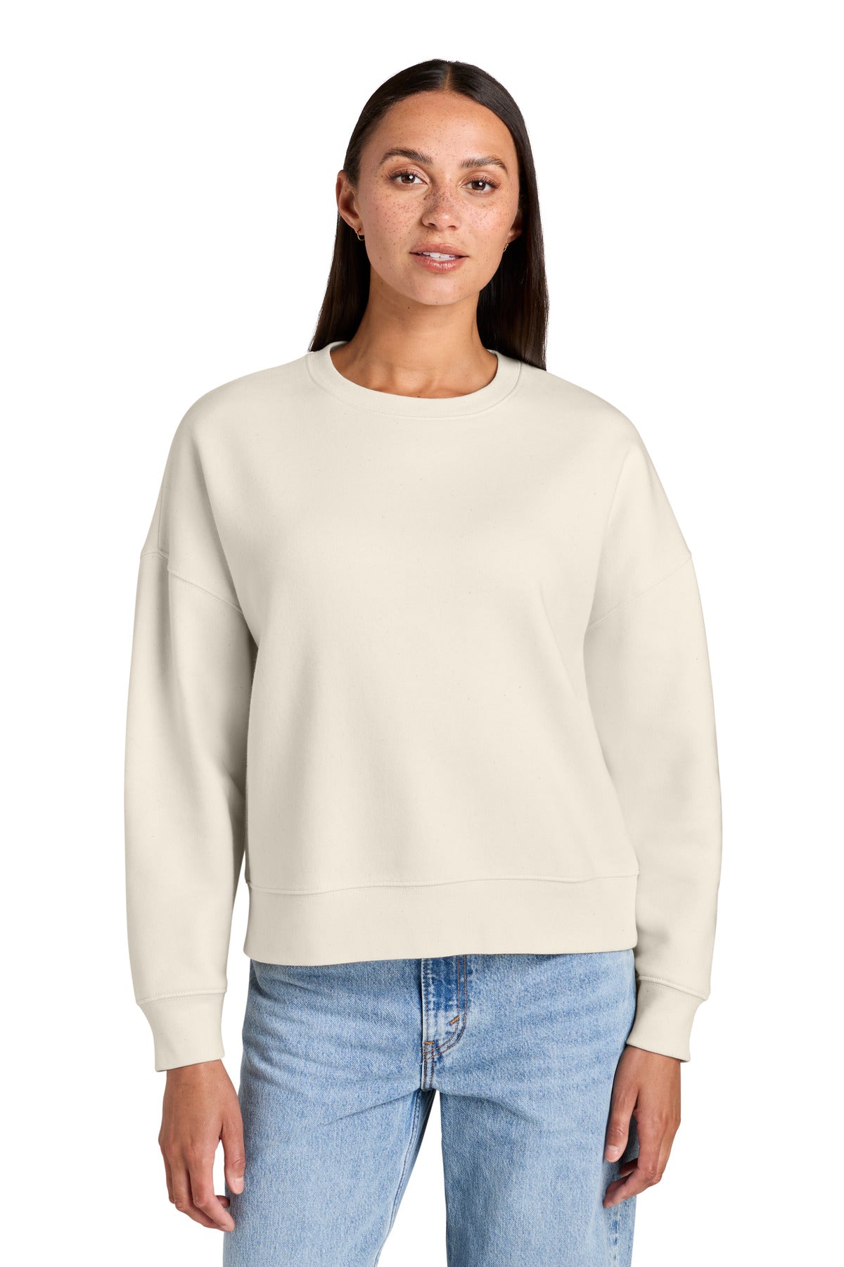 Custom Natural Raw Women's Stella Alma Crewneck SXW036, personalized by SanCanDo Swag in Argyle, TX
