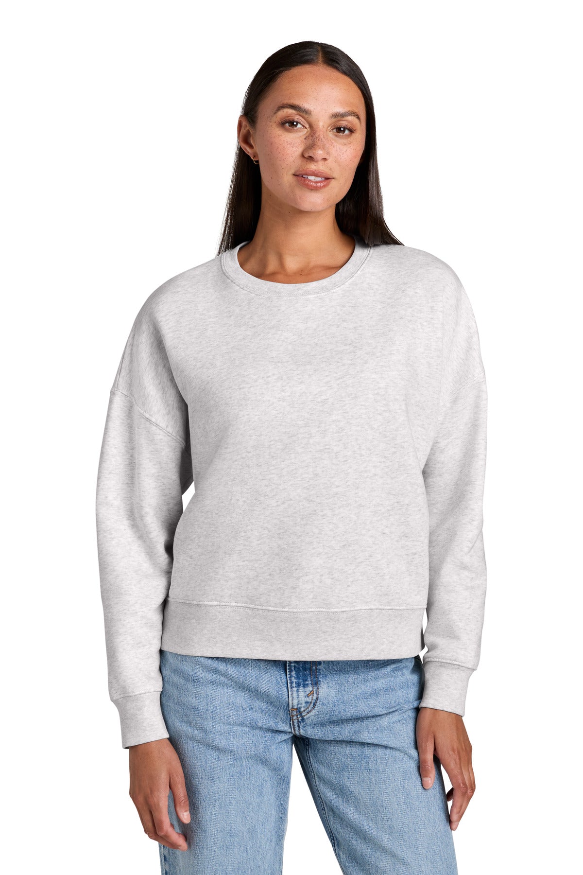 Custom Cool Heather Grey Women's Stella Alma Crewneck SXW036, personalized by SanCanDo Swag in Argyle, TX