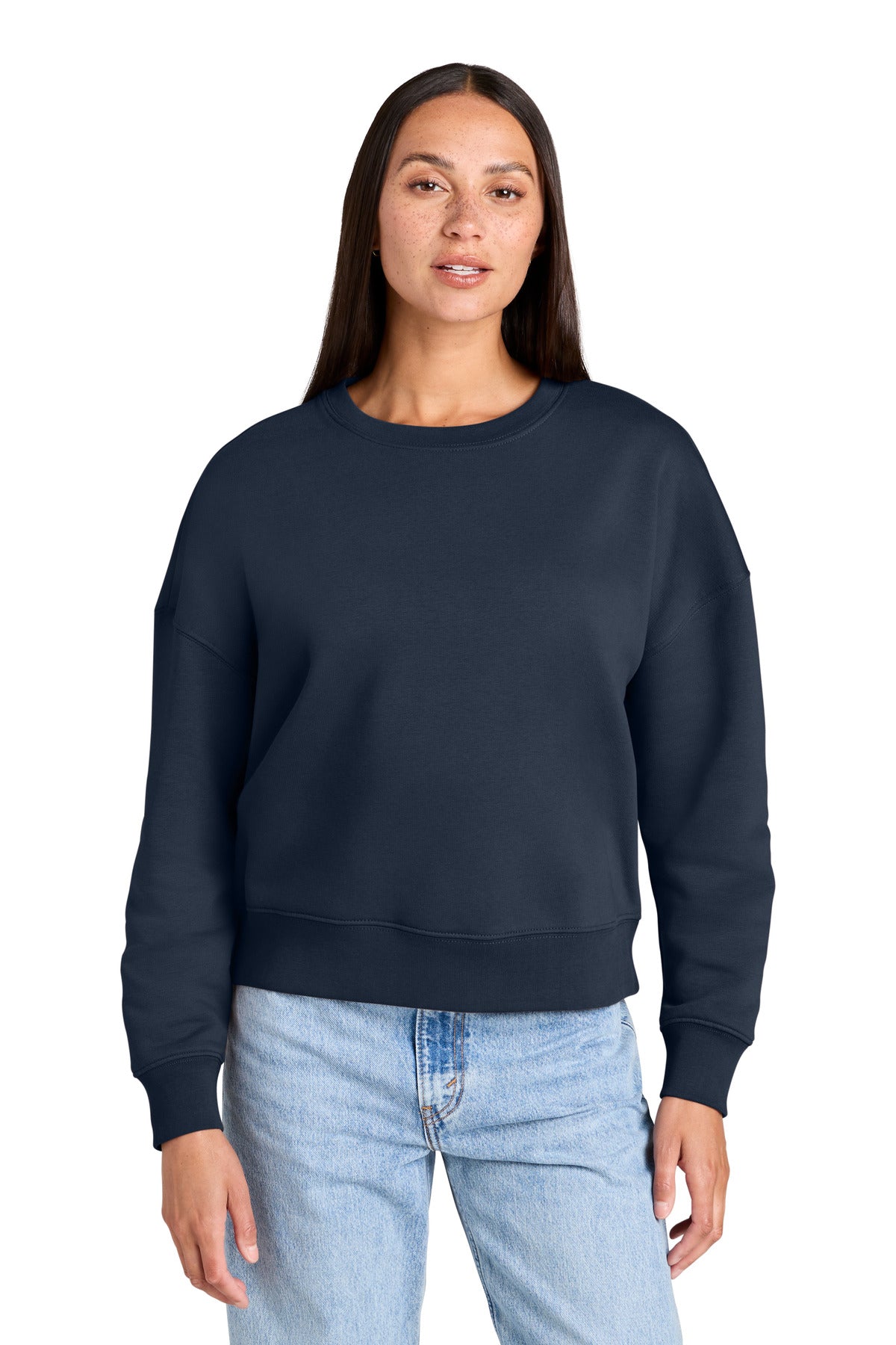Custom French Navy Women's Stella Alma Crewneck SXW036, personalized by SanCanDo Swag in Argyle, TX