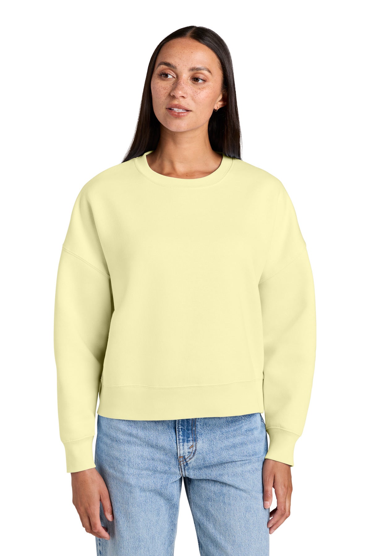 Custom Lemon Sorbet Women's Stella Alma Crewneck SXW036, personalized by SanCanDo Swag in Argyle, TX