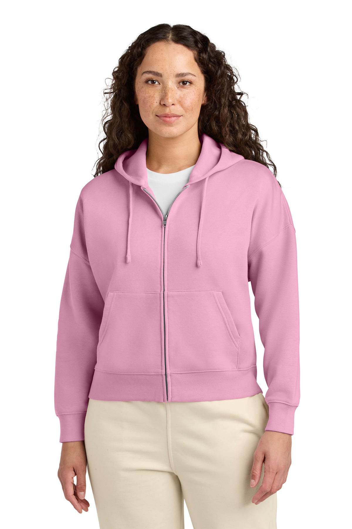 Custom Bubble Pink Women's Stella Ida Full-Zip Hoodie SXW037, personalized by SanCanDo Swag in Argyle, TX