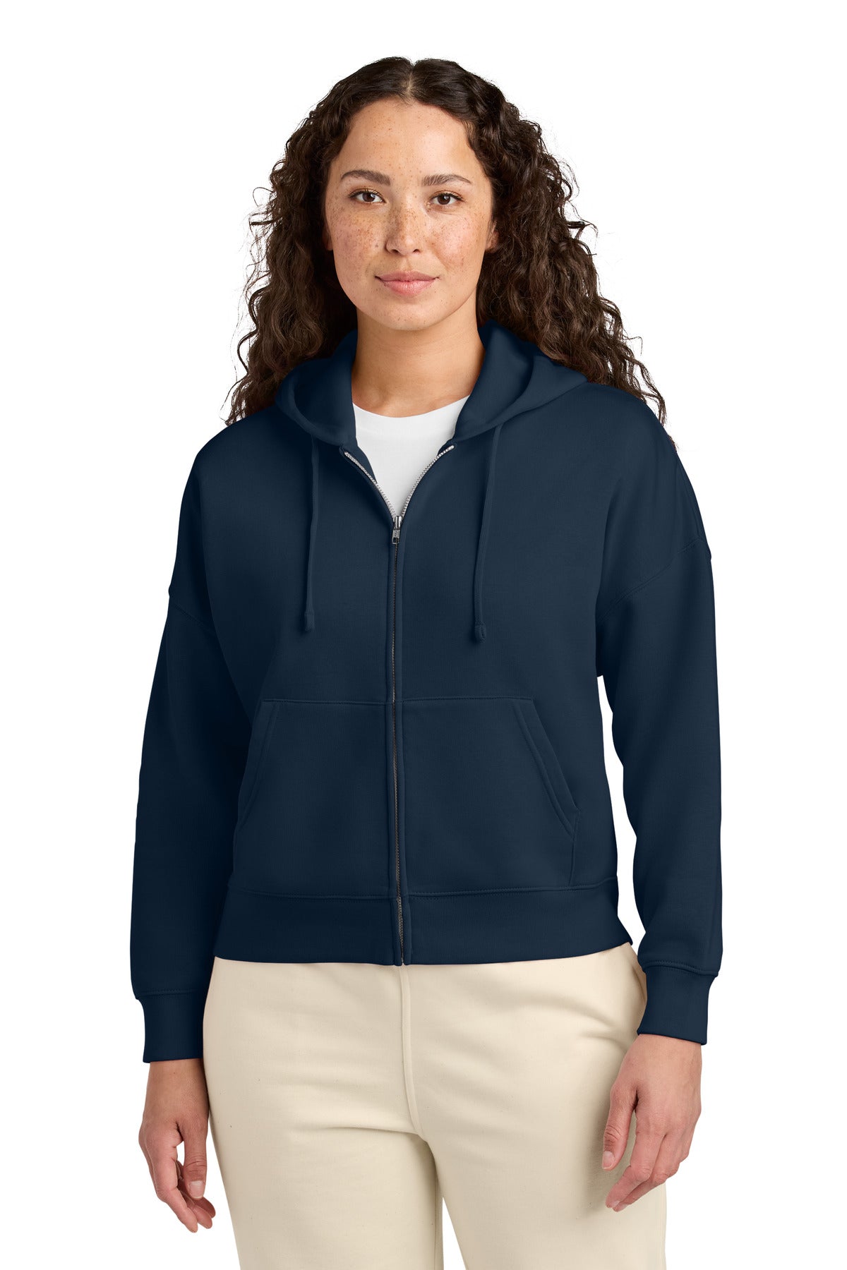 Custom French Navy Women's Stella Ida Full-Zip Hoodie SXW037, personalized by SanCanDo Swag in Argyle, TX