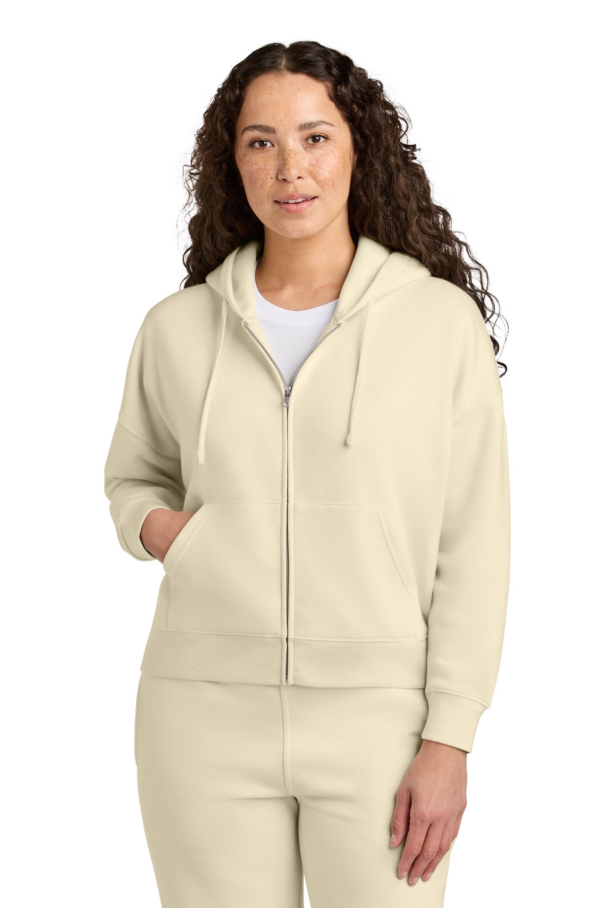 Custom Natural Raw Women's Stella Ida Full-Zip Hoodie SXW037, personalized by SanCanDo Swag in Argyle, TX