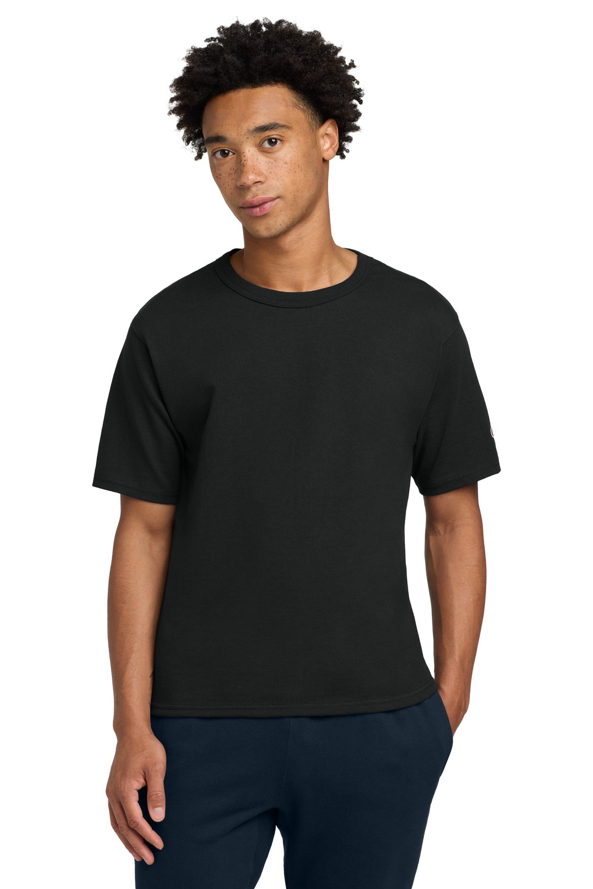 Custom Black Heritage 7-Oz. Jersey Tee T105, personalized by SanCanDo Swag in Argyle, TX