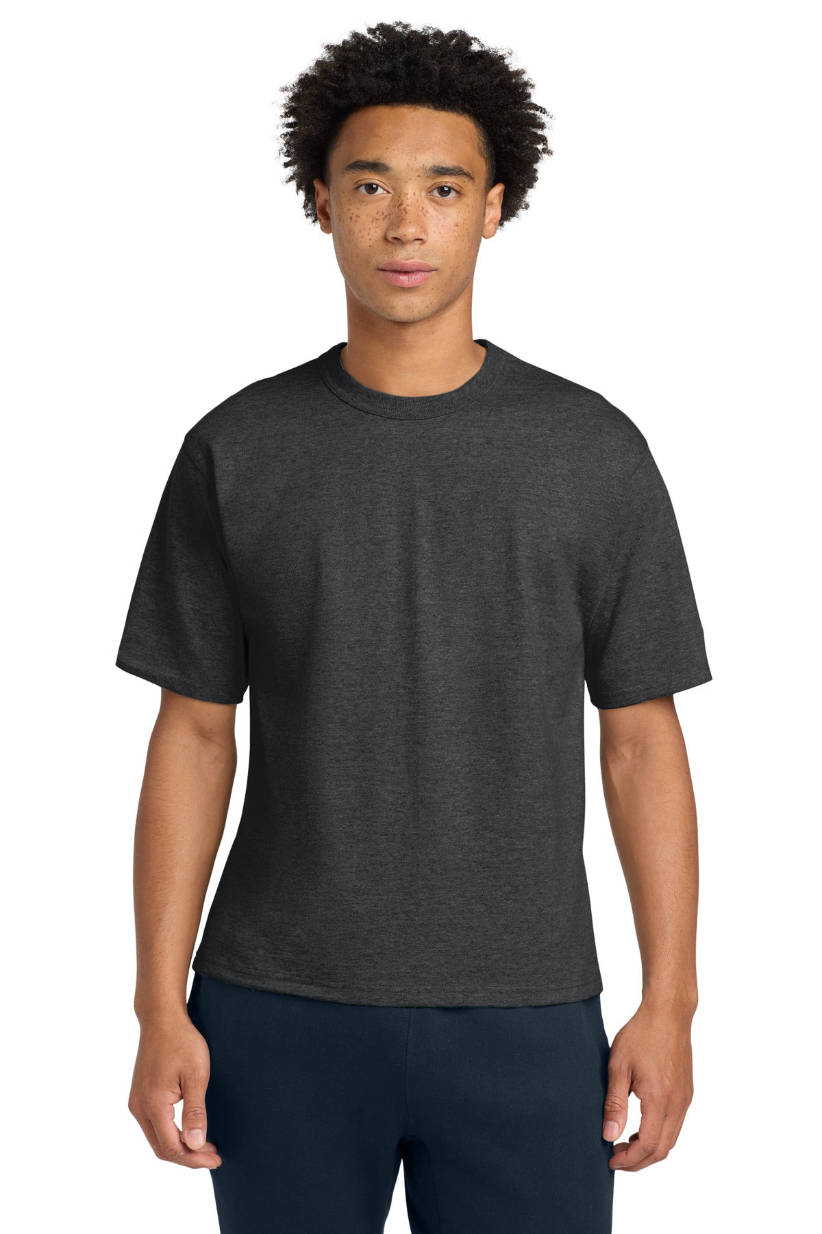 Custom Charcoal Heather Heritage 7-Oz. Jersey Tee T105, personalized by SanCanDo Swag in Argyle, TX