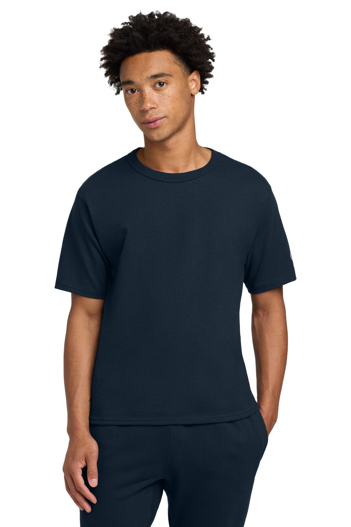 Custom Navy Heritage 7-Oz. Jersey Tee T105, personalized by SanCanDo Swag in Argyle, TX