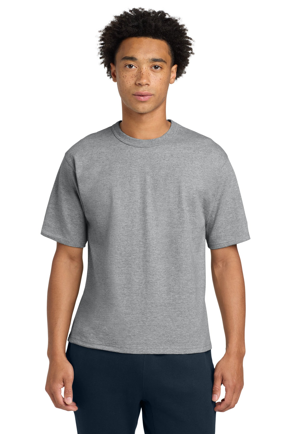 Custom Oxford Grey Heritage 7-Oz. Jersey Tee T105, personalized by SanCanDo Swag in Argyle, TX