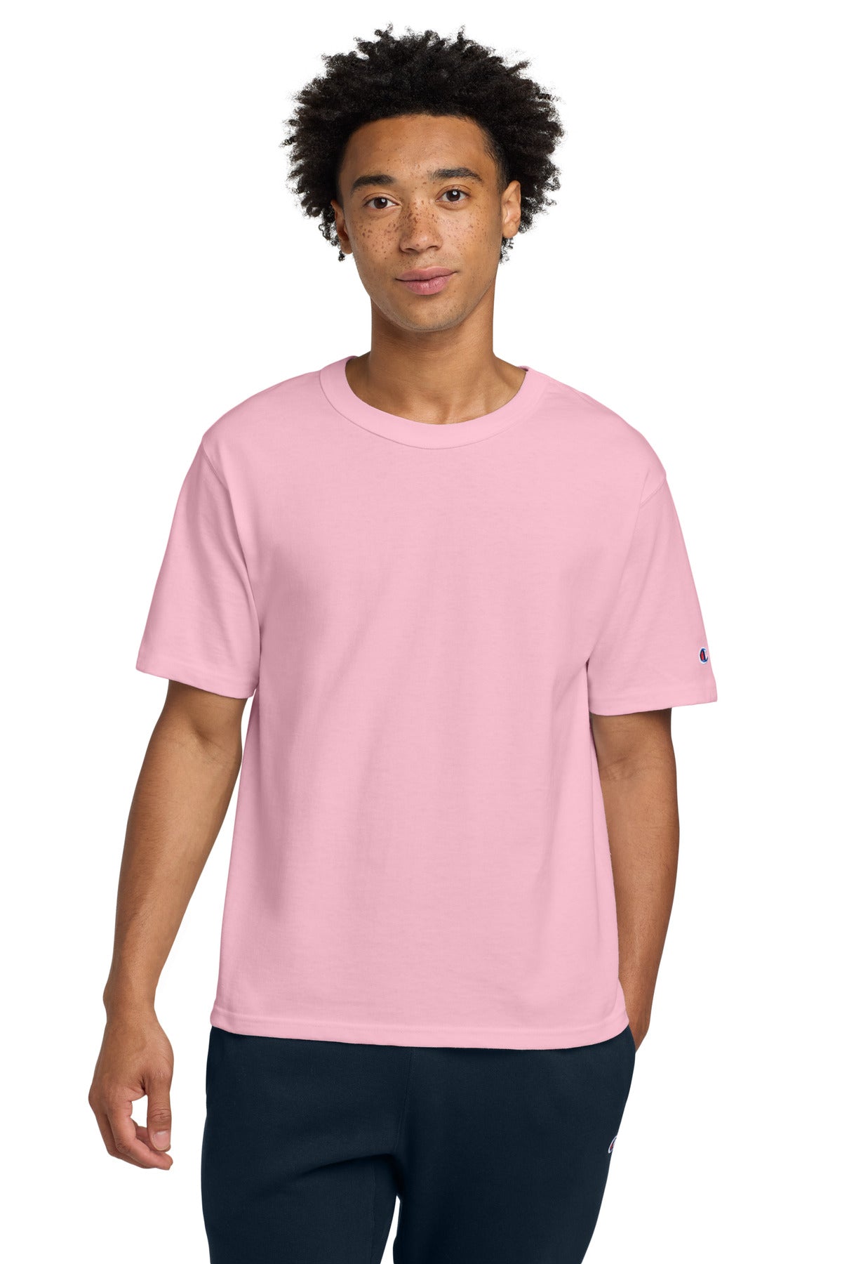Custom Pink Candy Heritage 7-Oz. Jersey Tee T105, personalized by SanCanDo Swag in Argyle, TX