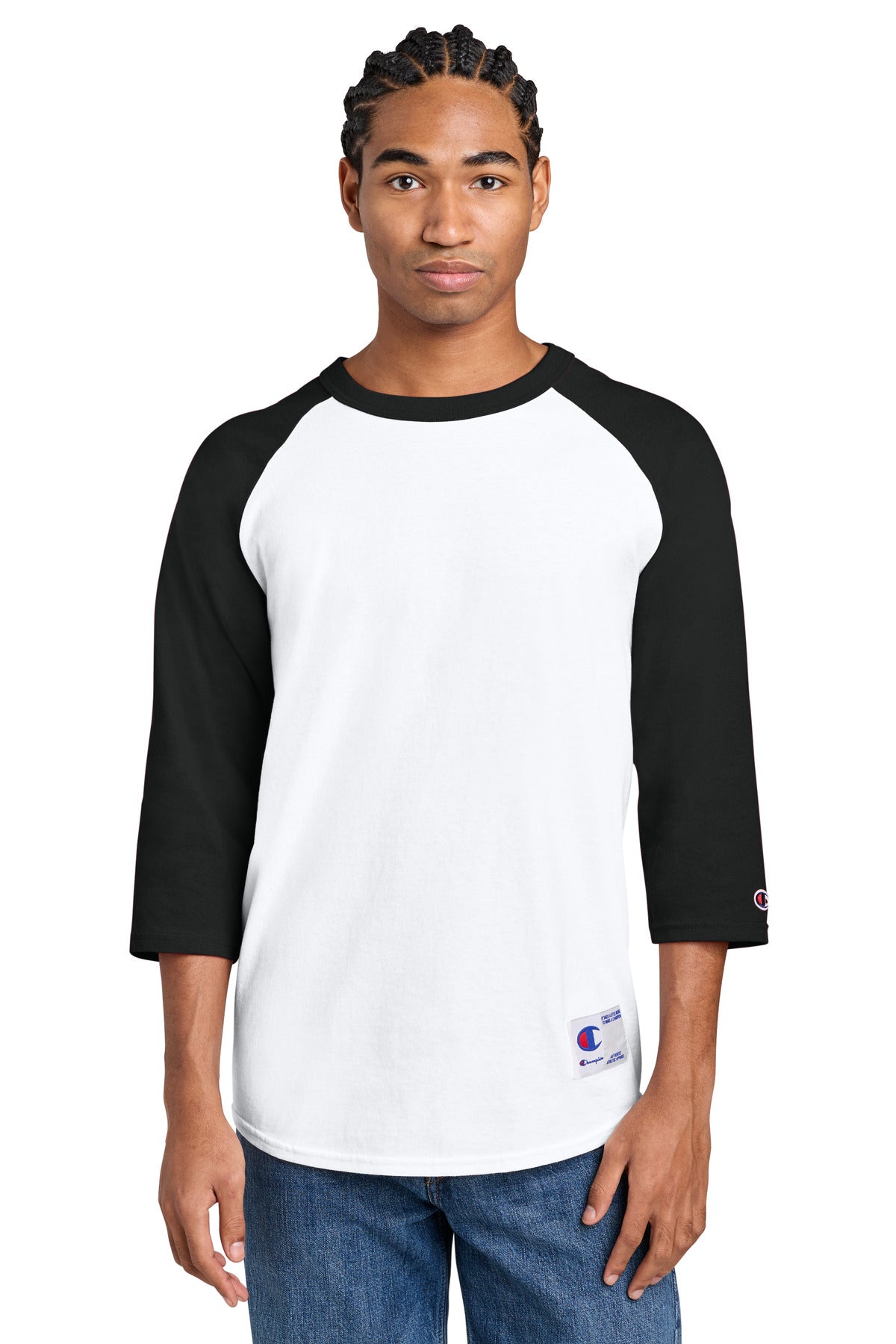 Custom White/ Black Raglan Baseball Tee T137, personalized by SanCanDo Swag in Argyle, TX