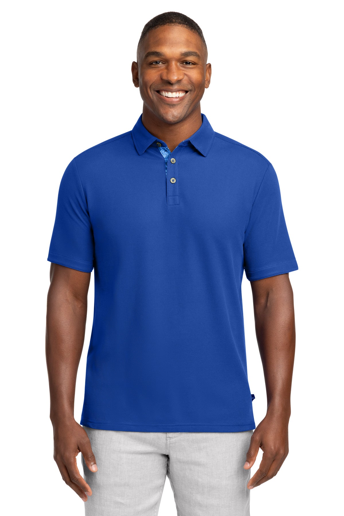 Custom Team Blue Bahama 5 O'Clock Polo T223508TB, personalized by SanCanDo Swag in Argyle, TX