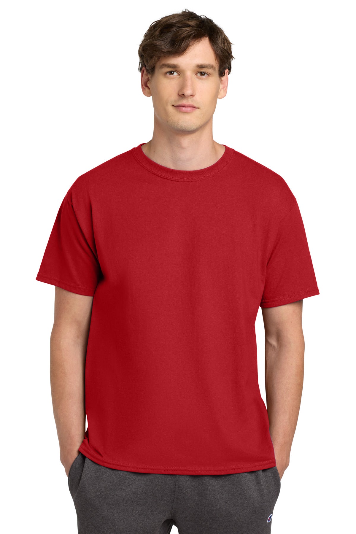 Custom Red Heritage 6-Oz. Jersey Tee T425, personalized by SanCanDo Swag in Argyle, TX
