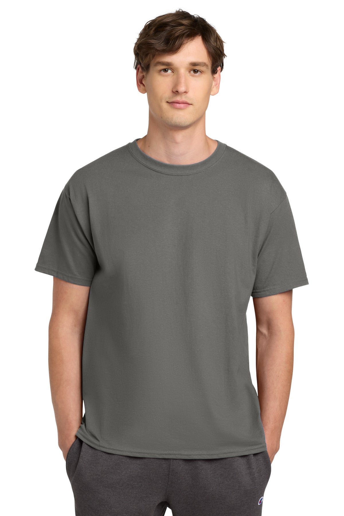 Custom Stone Gray Heritage 6-Oz. Jersey Tee T425, personalized by SanCanDo Swag in Argyle, TX