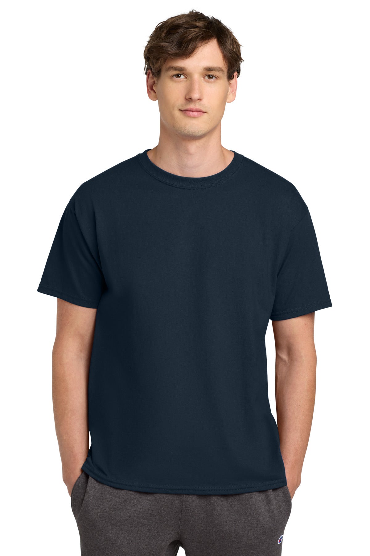 Custom Navy Heritage 6-Oz. Jersey Tee T425, personalized by SanCanDo Swag in Argyle, TX