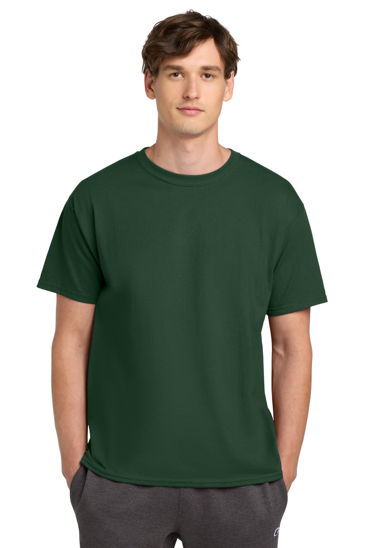 Custom Dark Green Heritage 6-Oz. Jersey Tee T425, personalized by SanCanDo Swag in Argyle, TX